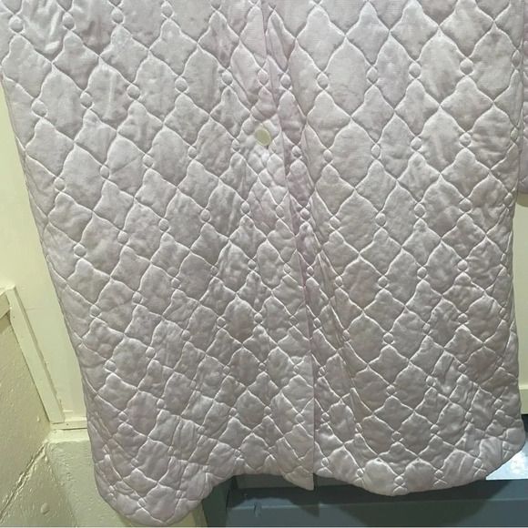 Women’s Vintage Rare Hamilton brand Grandma Pink Button  Down Long Robe Size M - Picture 10 of 16